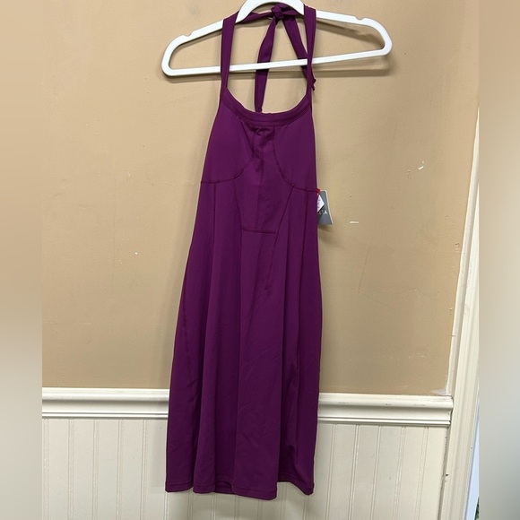 ATHLETA  Modra Purple Womens Stretchy Halter Active Dress SIZE 4 NWT - Picture 1 of 5